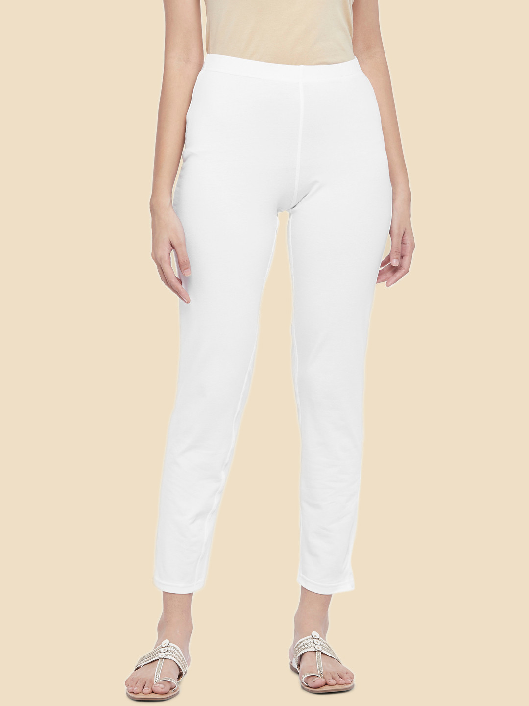 

RANGMANCH BY PANTALOONS Women White Culottes Trousers