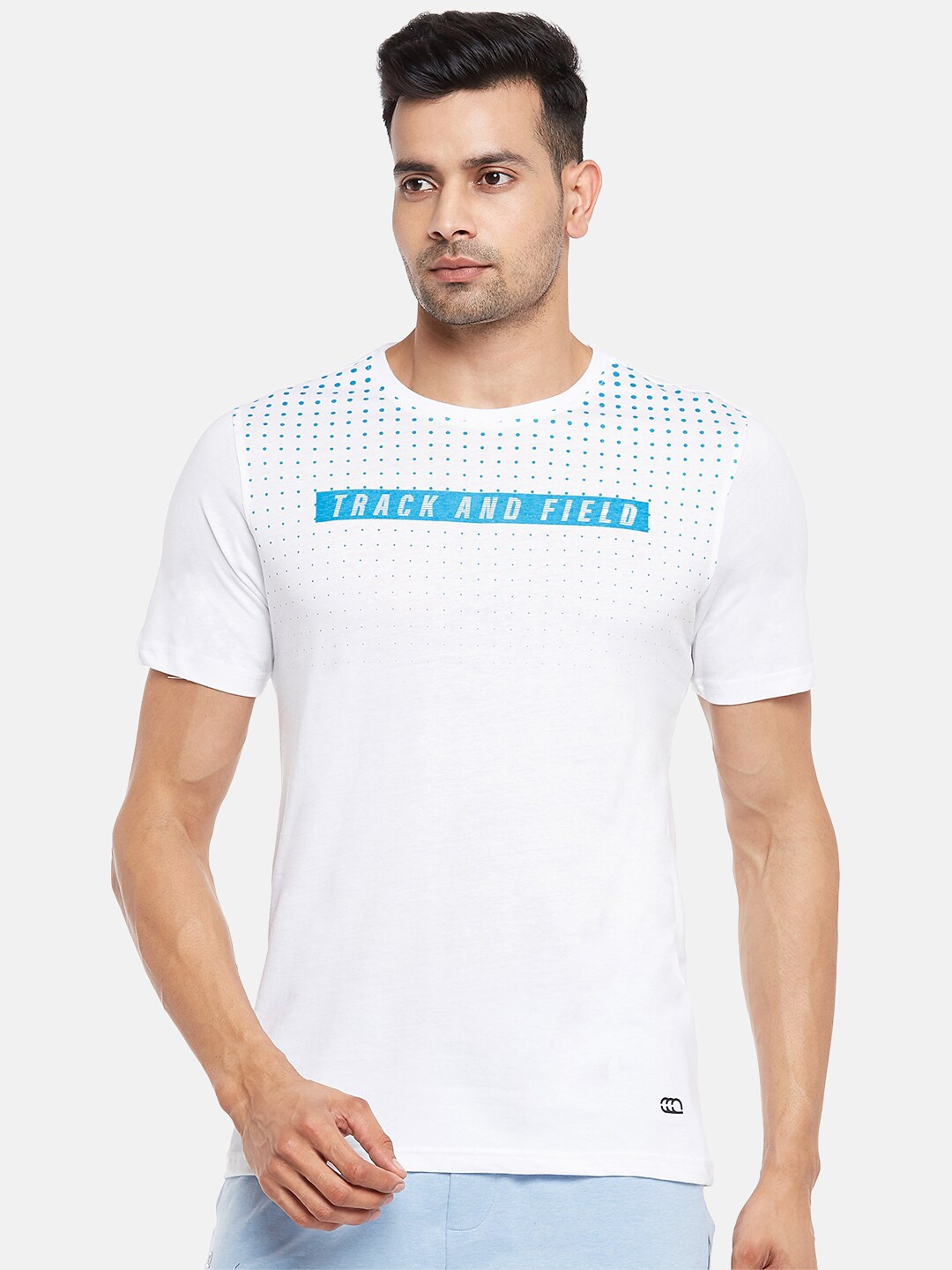 Ajile by Pantaloons Men White Typography Printed Pure Cotton Slim Fit T-shirt