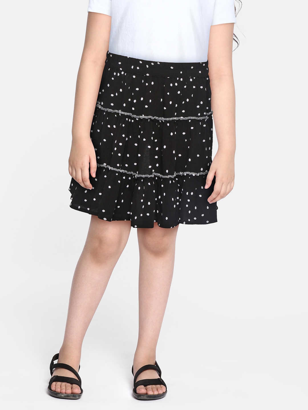 

luyk Black Polka Dot Mini Skirt