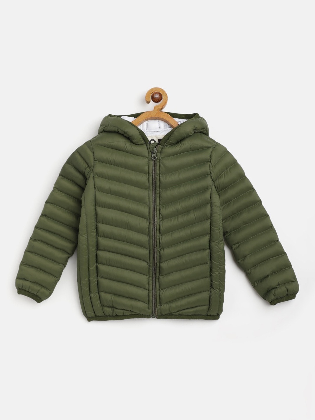 

GOJI Kids Olive Green Hooded Puffer Jacket