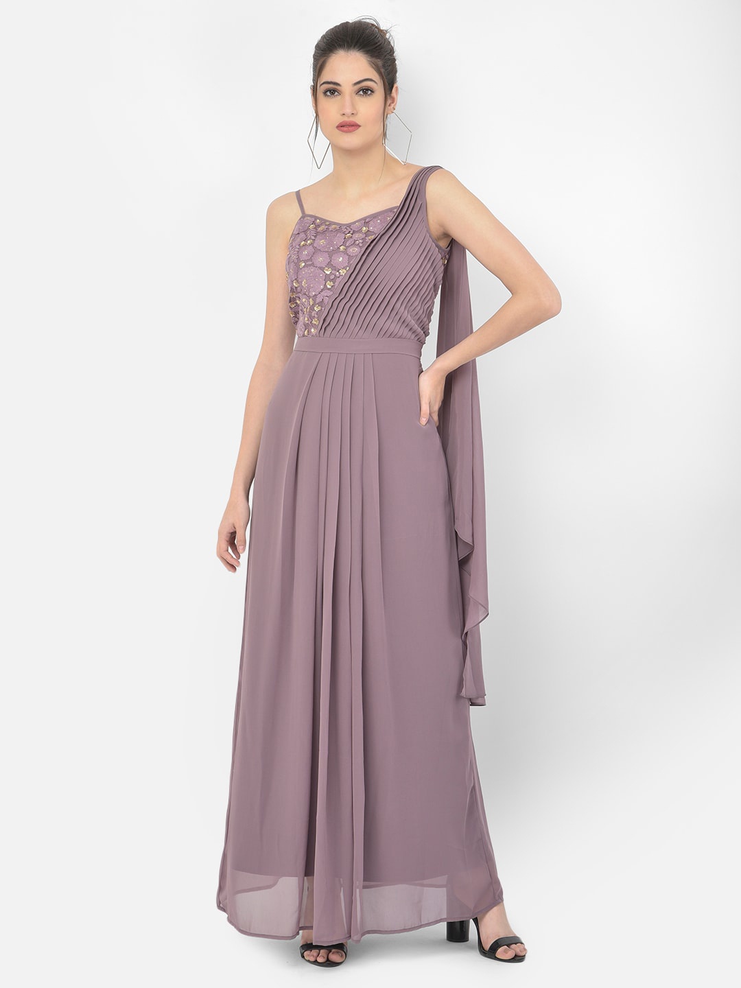 

Eavan Lavender Embellished Georgette Maxi Dress