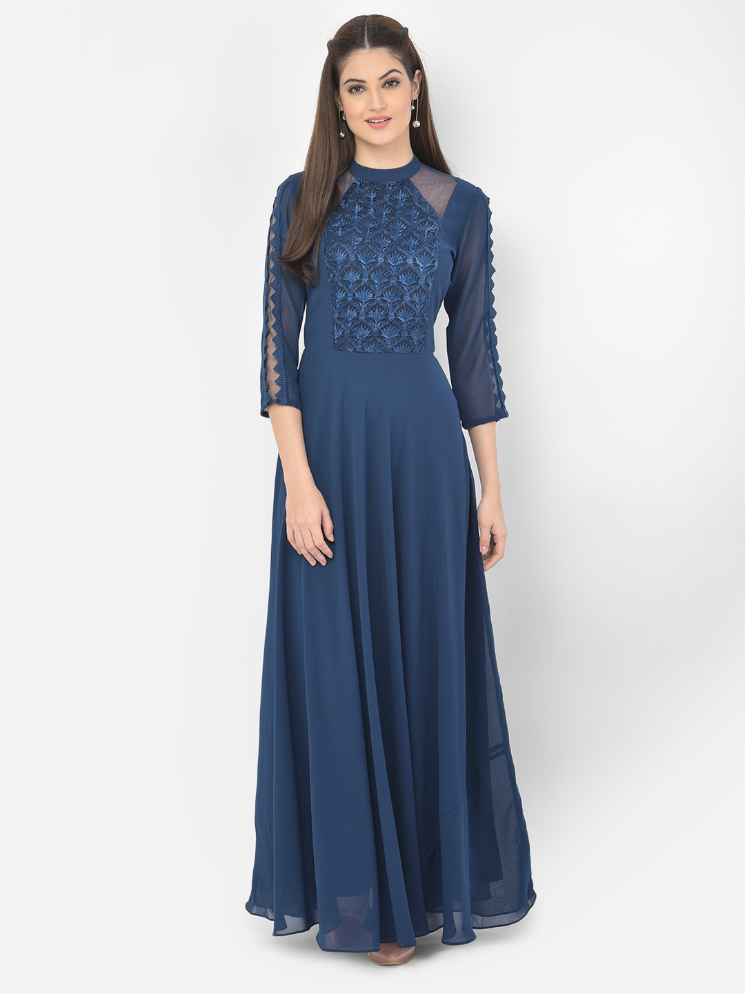 

Eavan Blue Georgette Maxi Dress