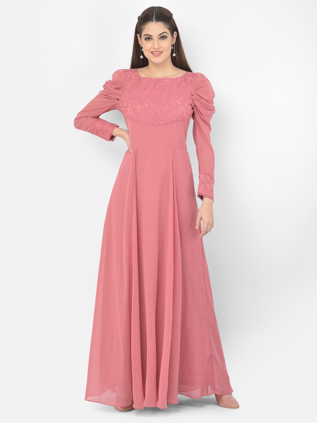 

Eavan Pink Georgette Maxi Dress