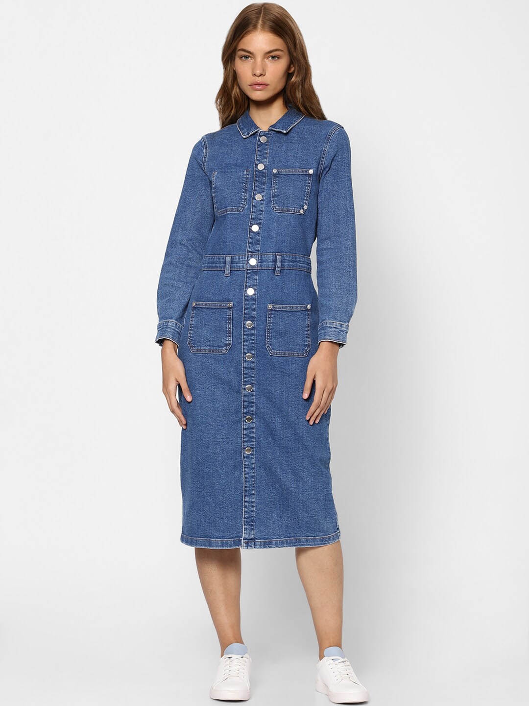 

ONLY Blue Shirt Midi Dress