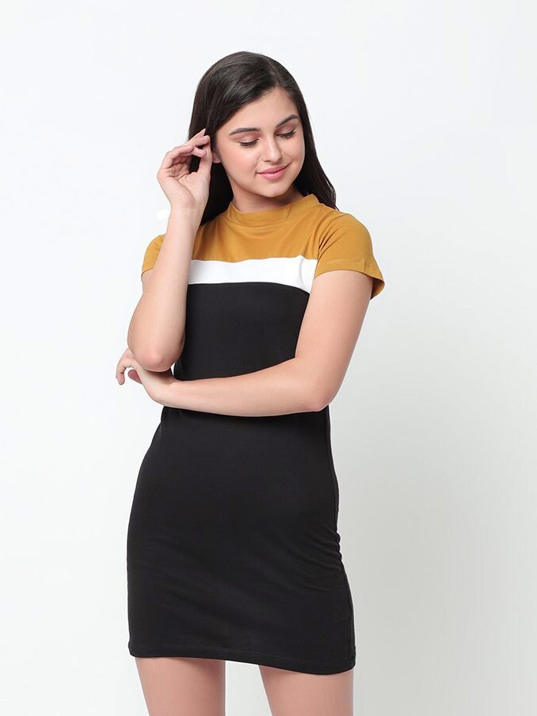 

Rigo Mustard Yellow T-shirt Mini Dress