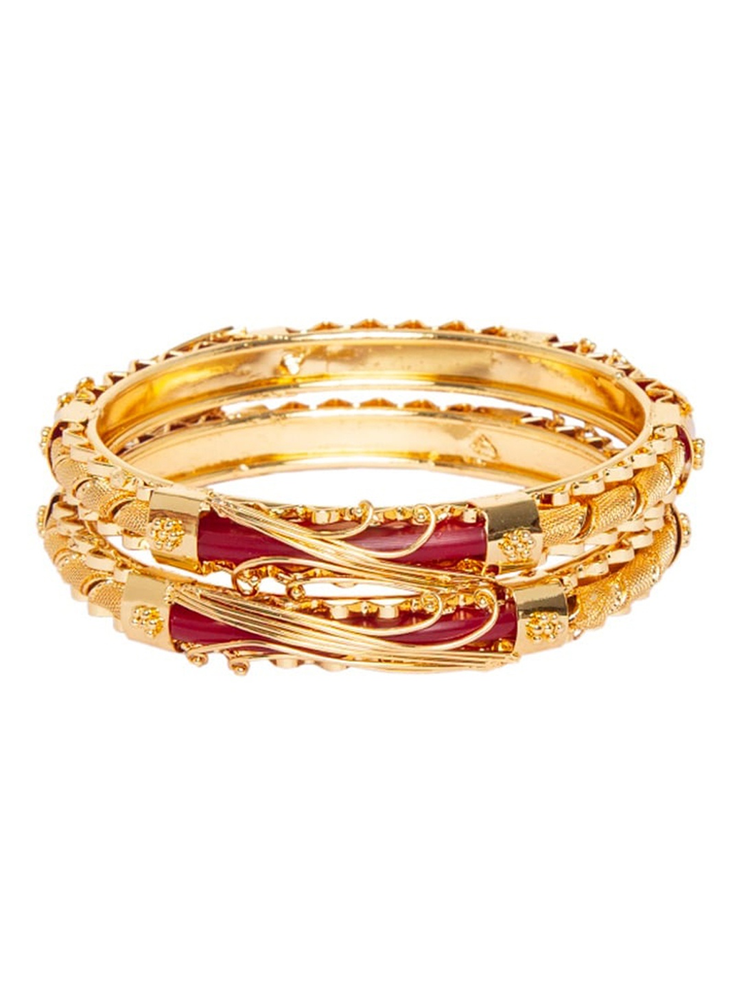 

Mali Fionna Set Of 2 Red & Gold-Toned Bangles