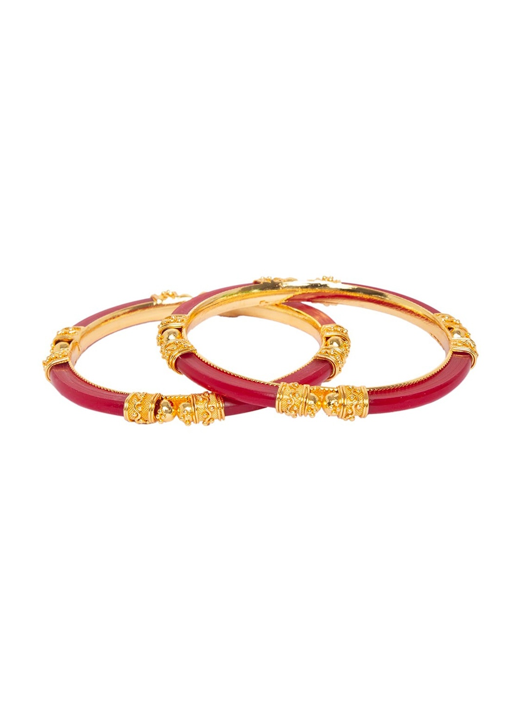

Mali Fionna Set Of 2 Red Gold-Plated Bangle