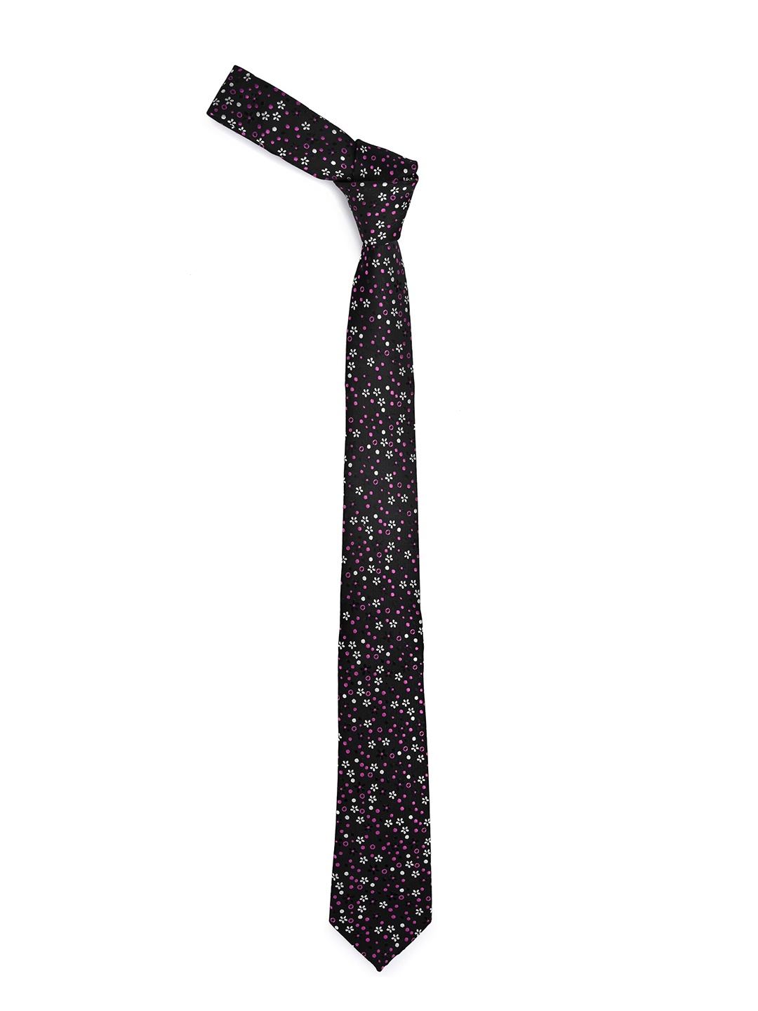 

FINNOY Men Black & White Printed Skinny Tie