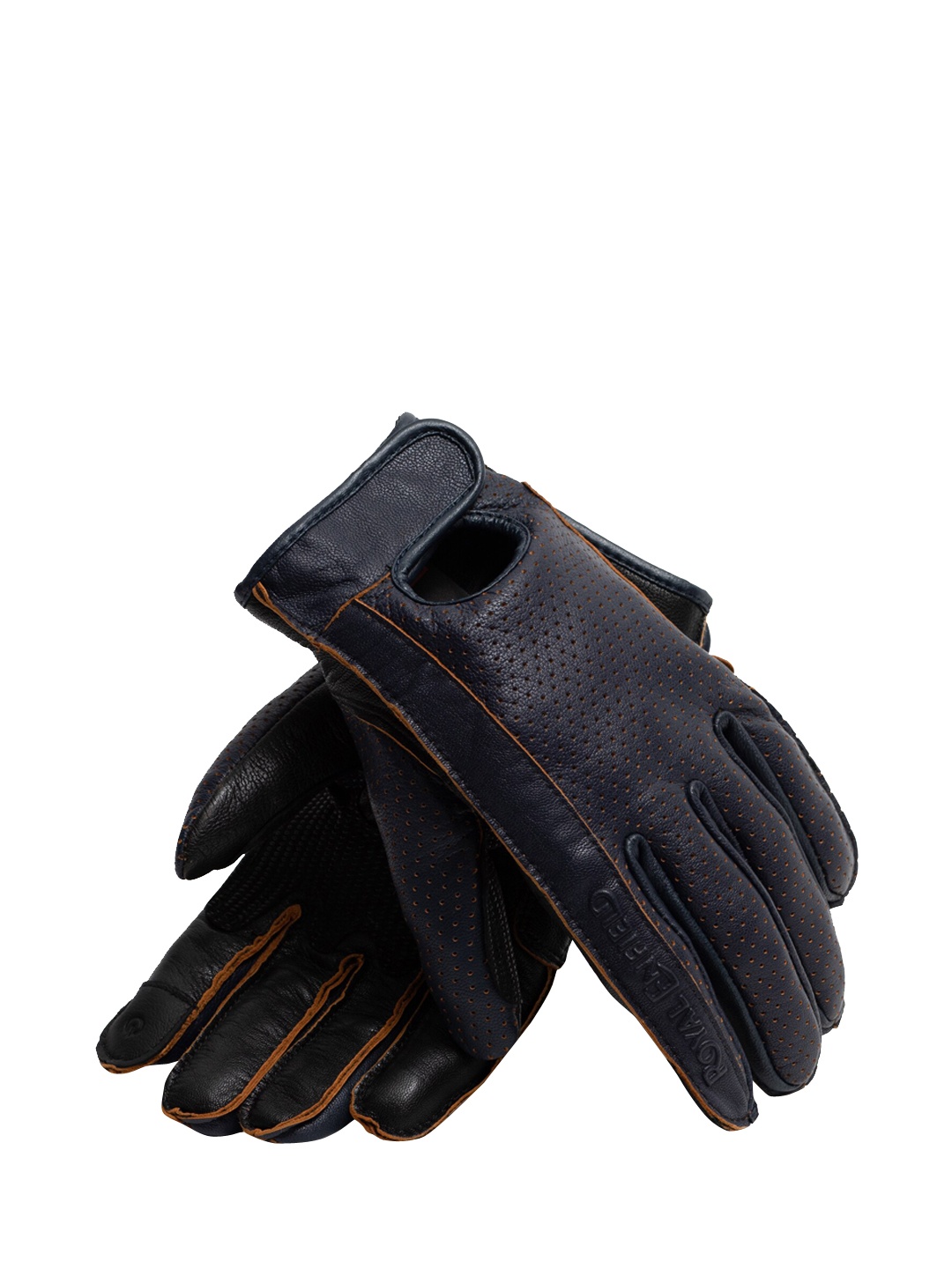 

Royal Enfield Navy Blue Leather Riding Gloves