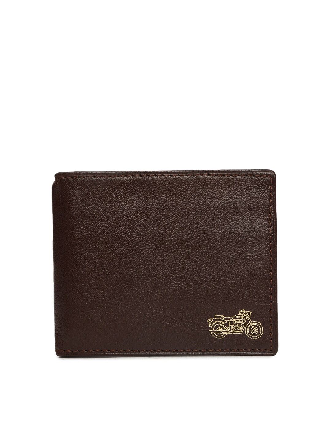 

Royal Enfield Men Brown Leather Two Fold Wallet