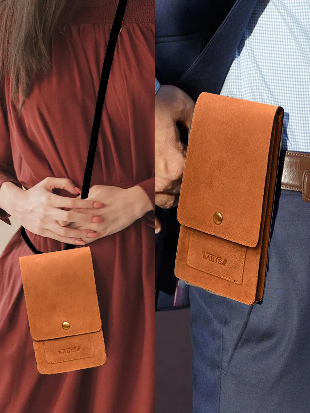 

ABYS Unisex Tan Leather Card Holder