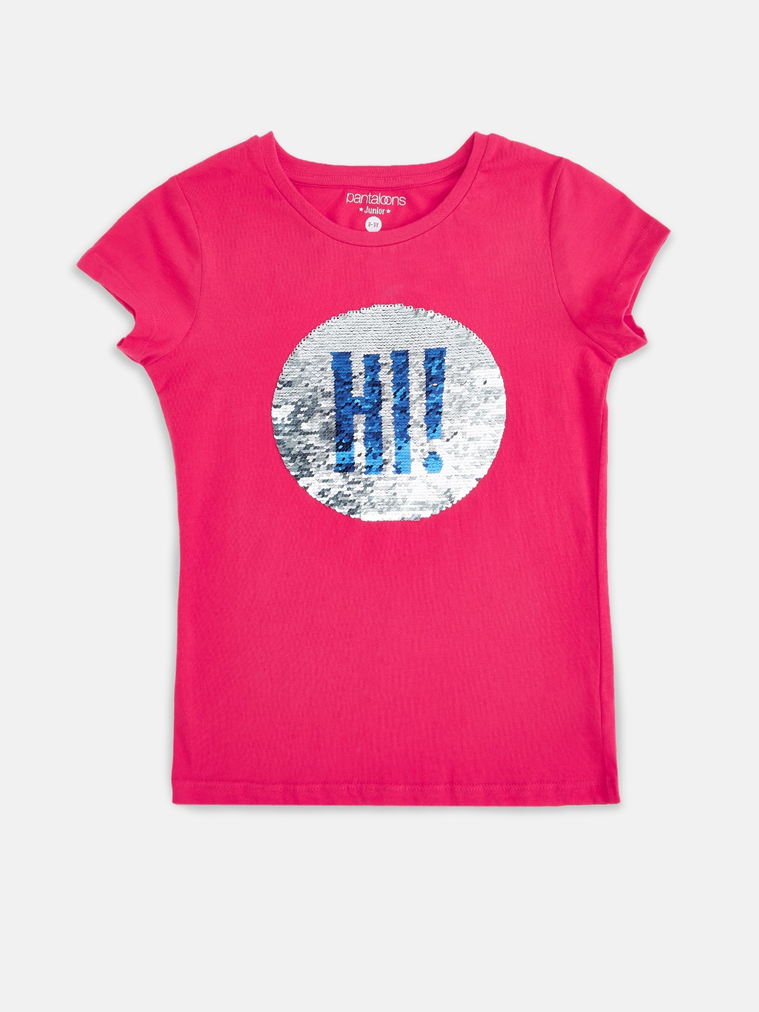 

Pantaloons Junior Girls Fuchsia Cotton Embellished Tops