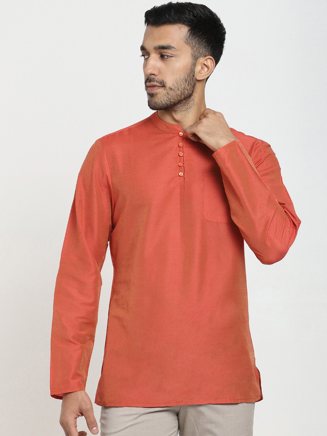 

Bewakoof Men Orange Kurta