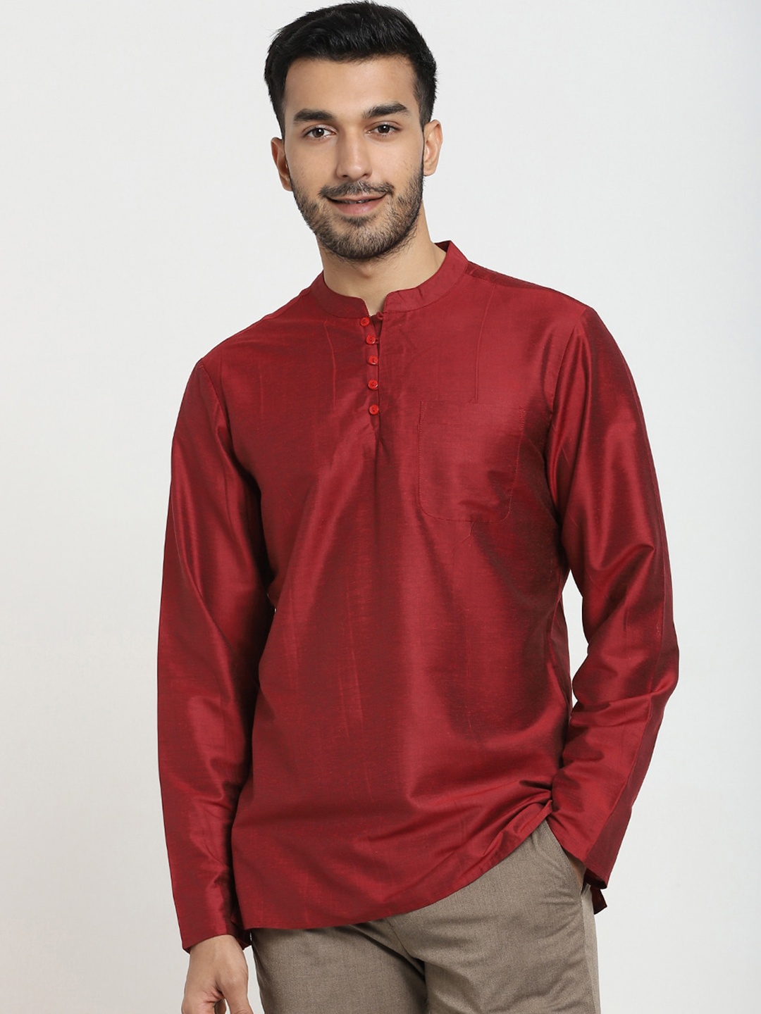 

Bewakoof Men Maroon Kurta