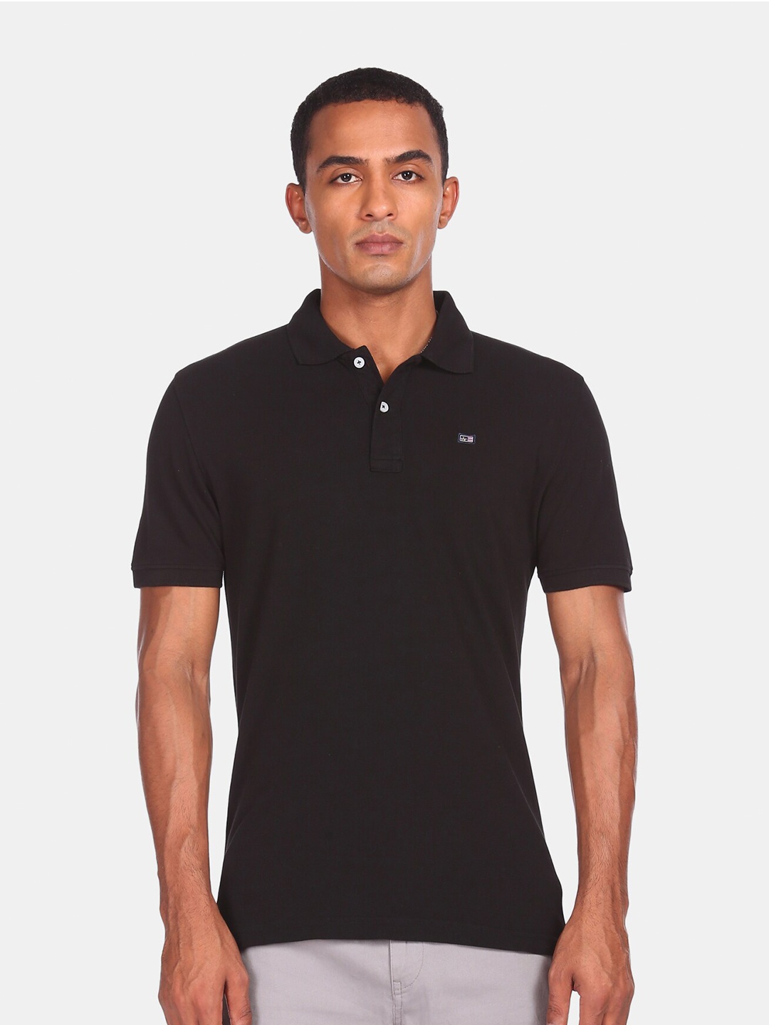 

Arrow Men Black Cotton Polo Collar T-shirt