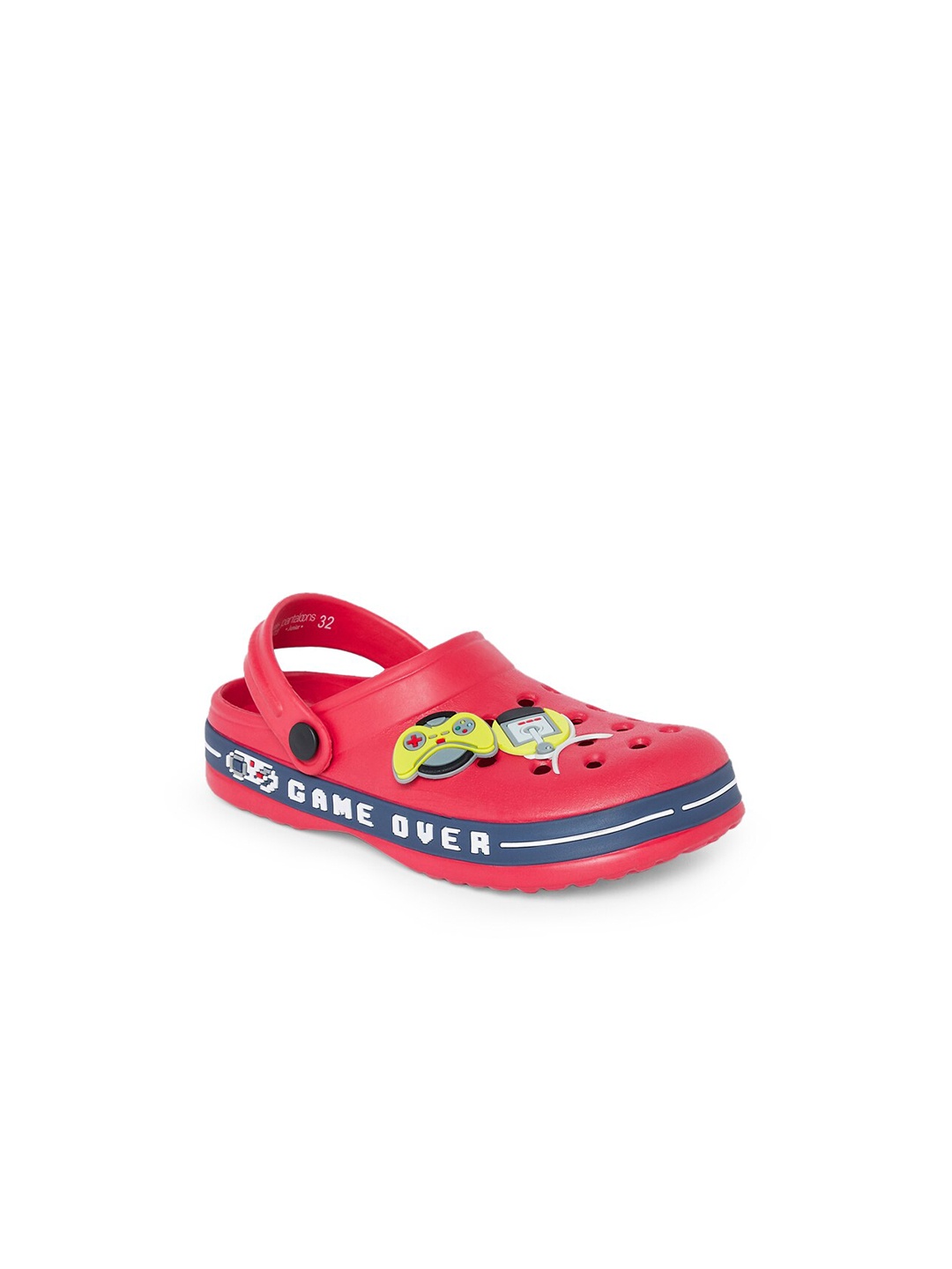 

Pantaloons Junior Boys Red & Navy Blue Printed Rubber Clogs