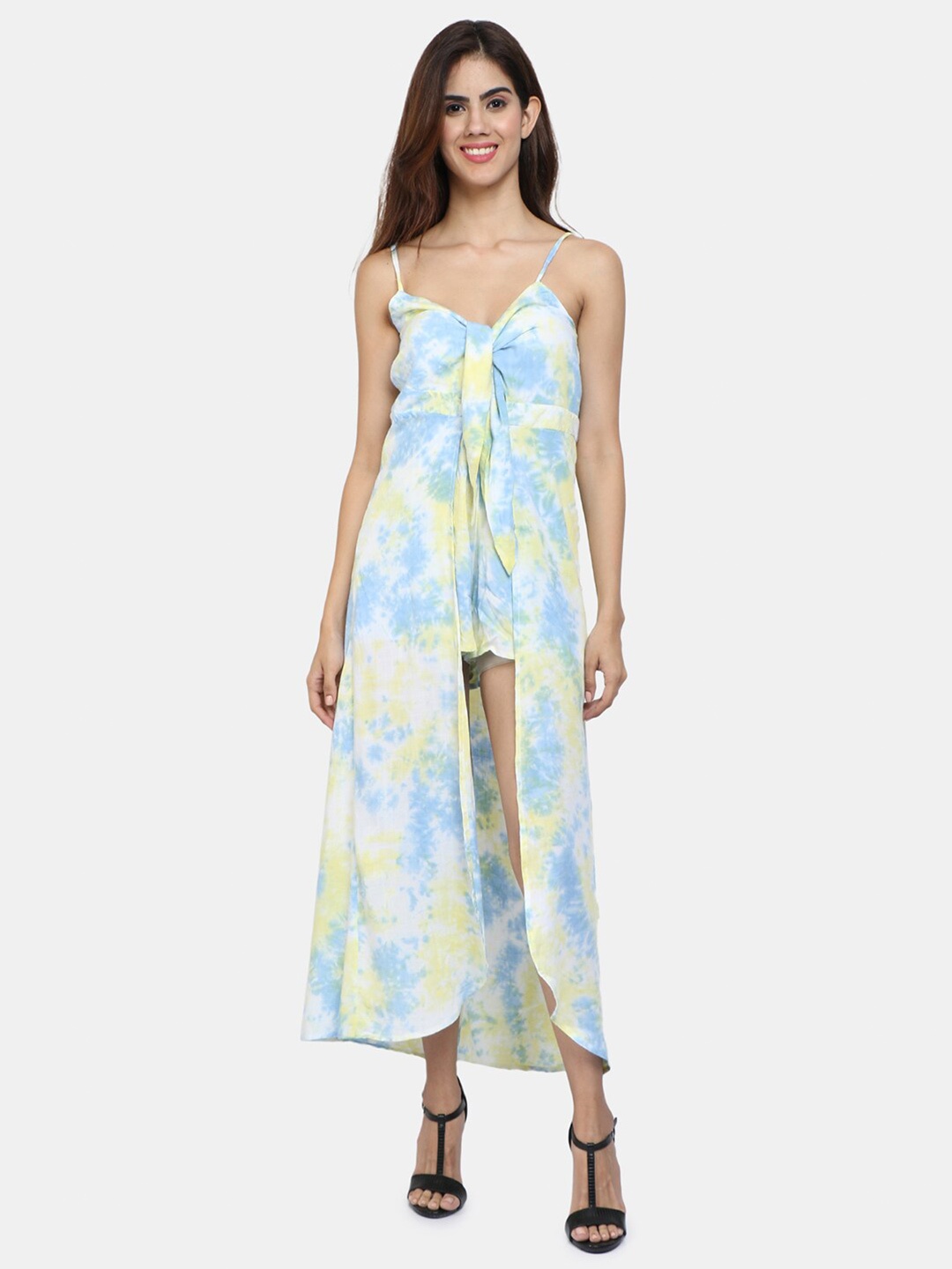 

IX IMPRESSION Blue & Yellow Printed Jumpsuit