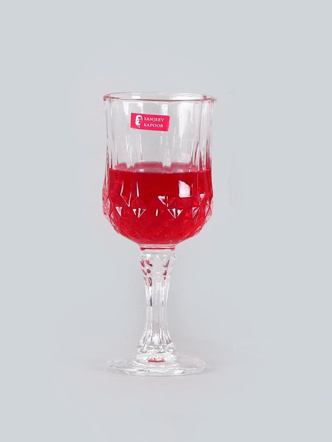

Wonderchef Set of 4 Transparent Diamond Goblet Wine Glasses
