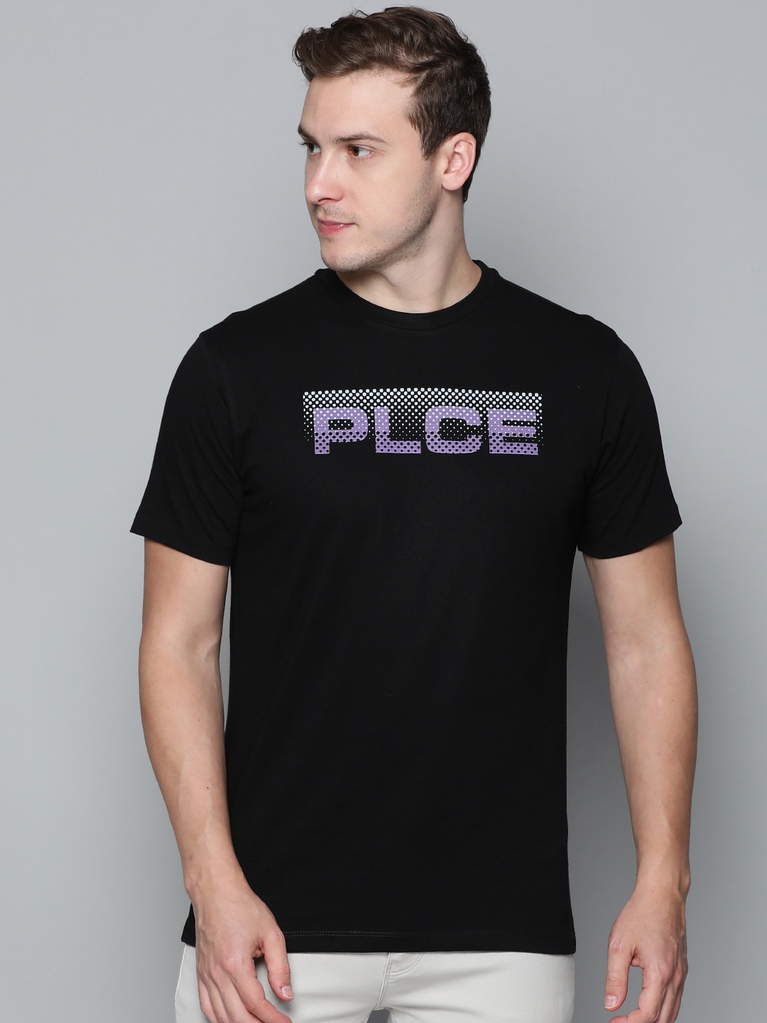 

883 Police Men Black Brand Logo Printed Pure Cotton T-shirt