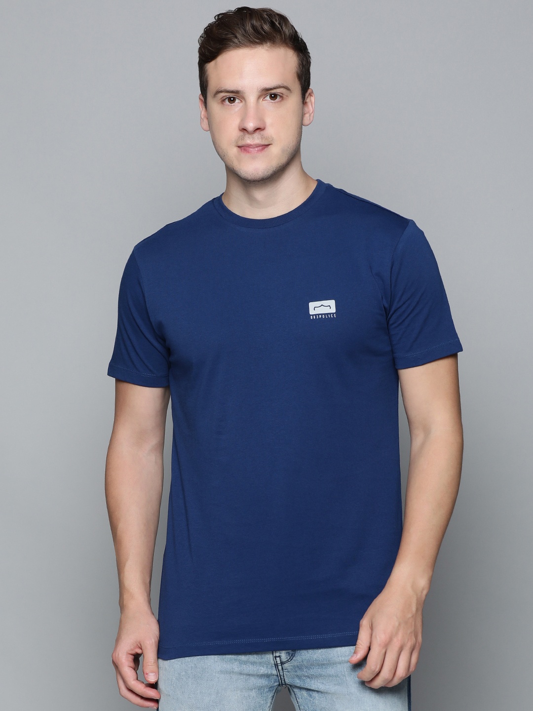

883 Police Men Navy Blue Pure Cotton T-shirt
