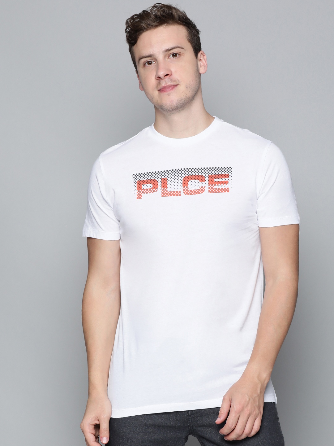 

883 Police Men White Brand Logo Printed Pure Cotton T-shirt