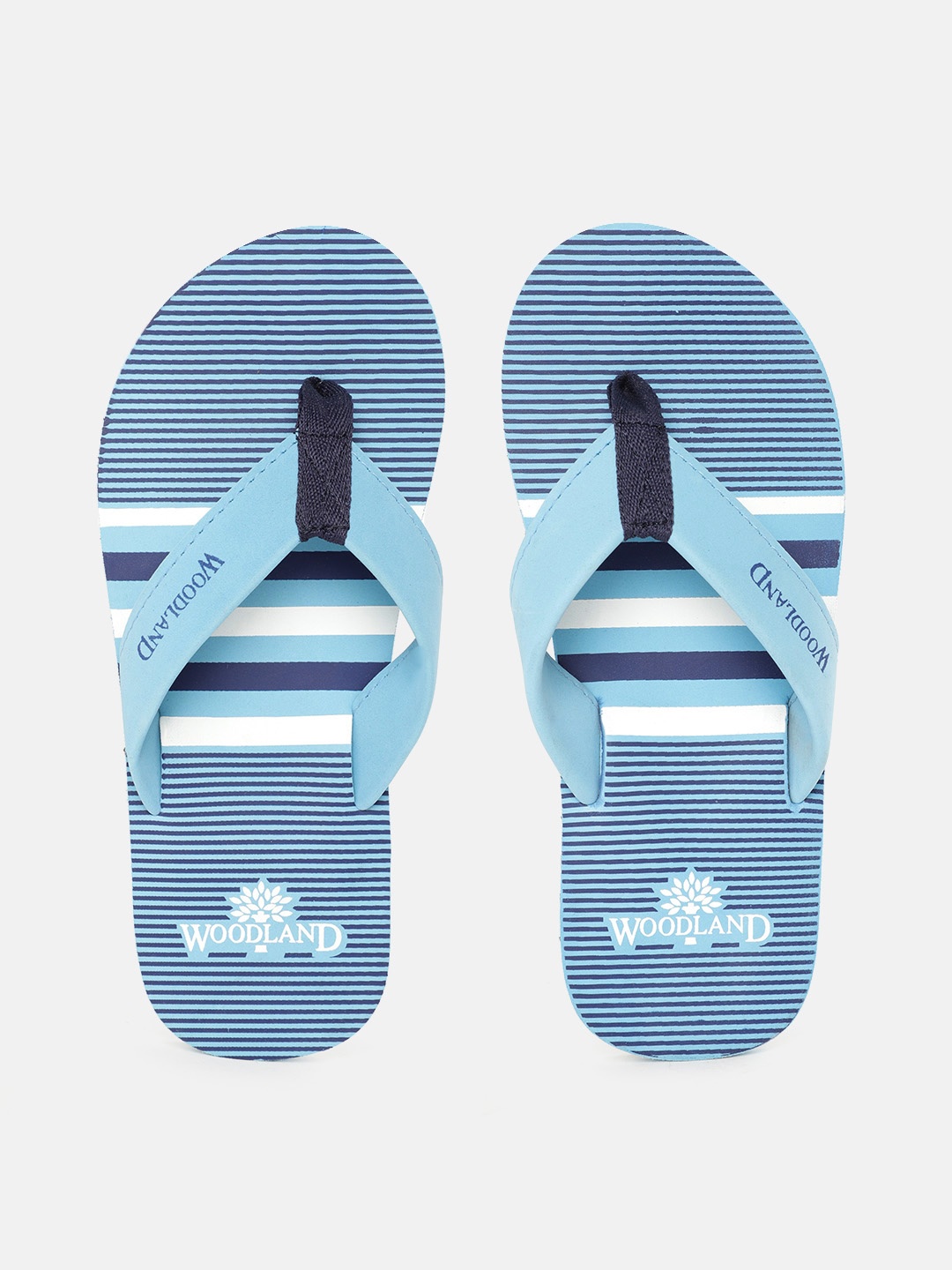 

Woodland Men Blue & White Striped Thong Flip-Flops