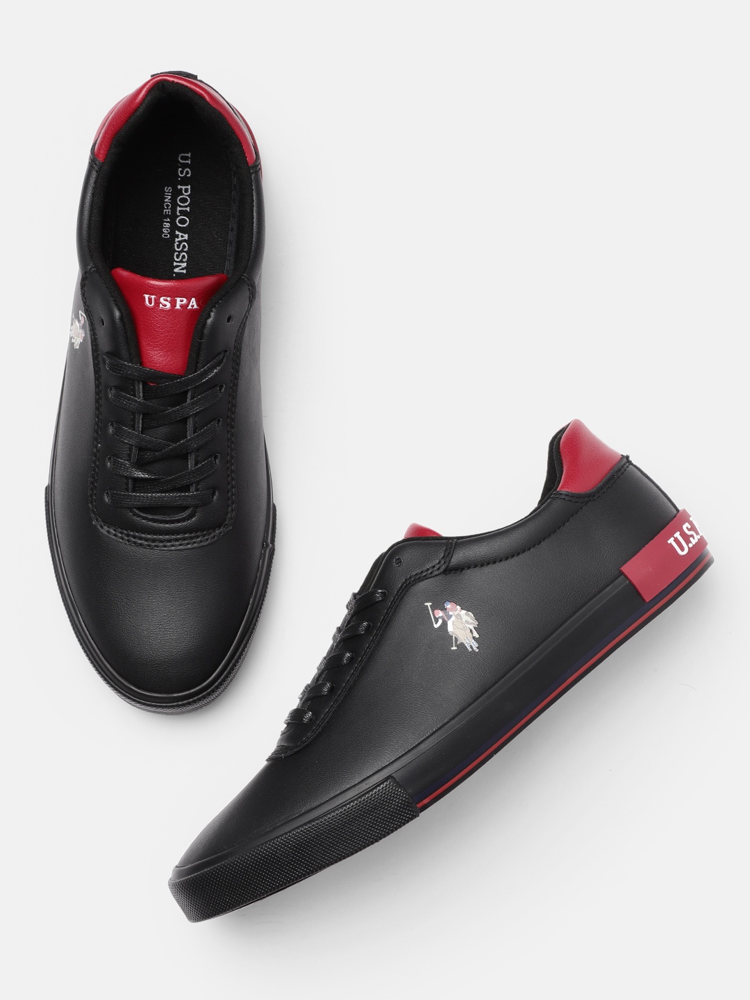 

U.S.Polo Assn. Men Black Solid Moore Sneakers