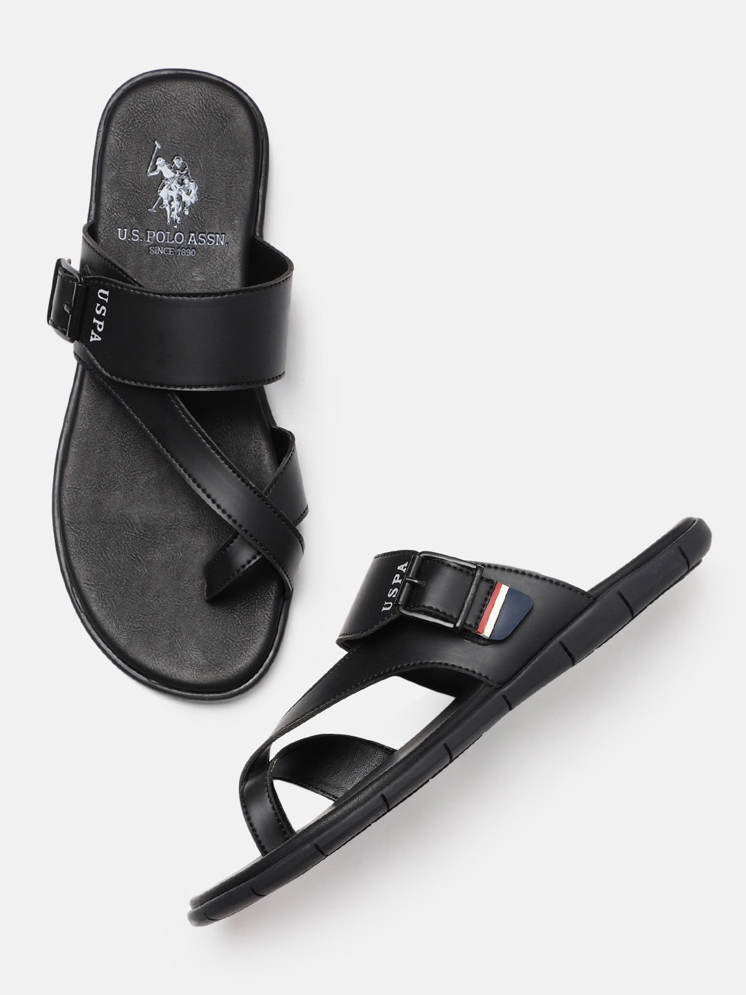 

U.S. Polo Assn. Men Black ADRICK Comfort Sandals