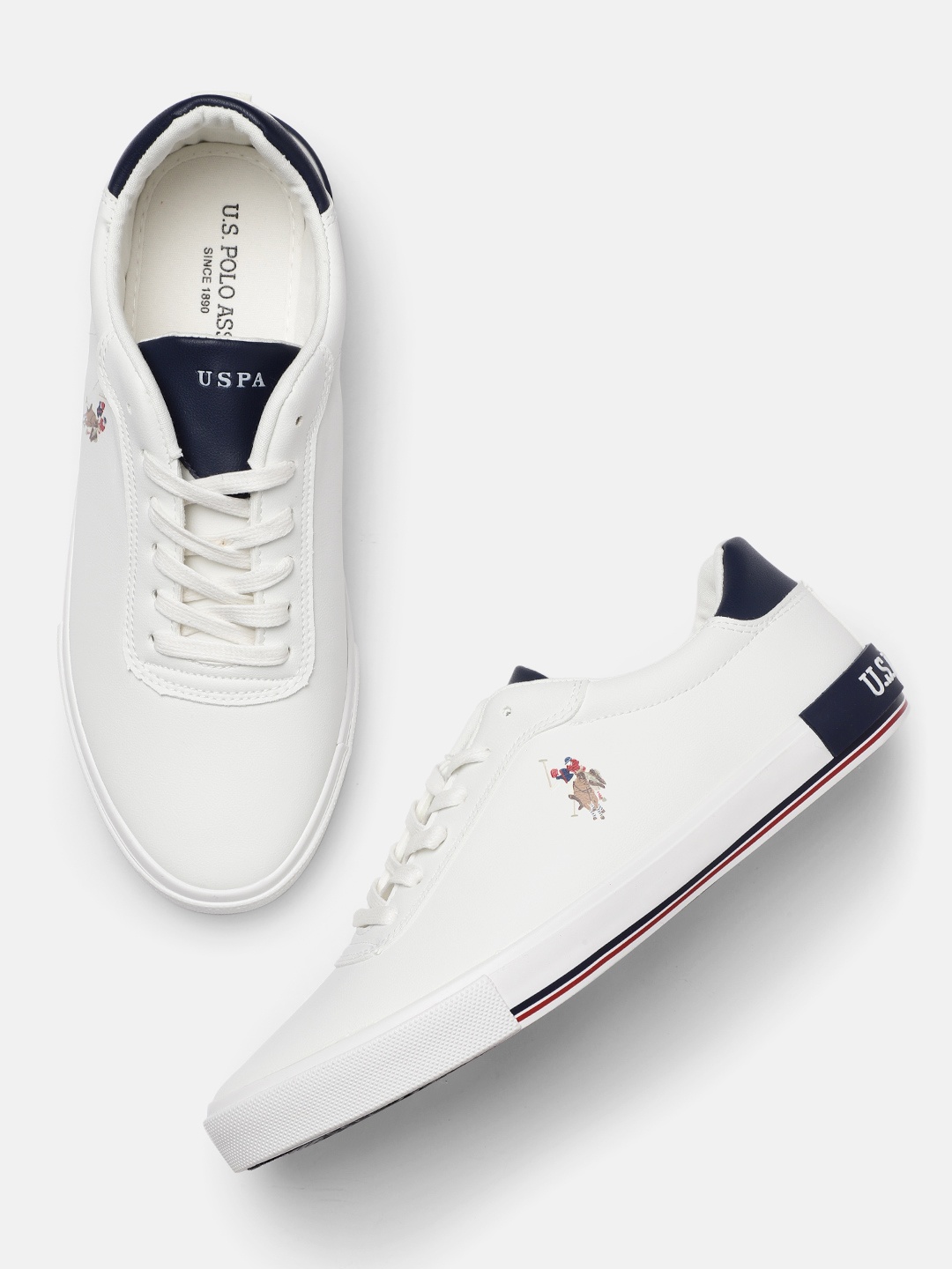 

U.S.Polo Assn. Men White Solid Moore Sneakers