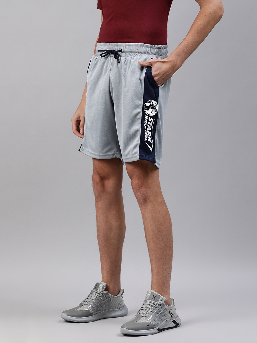 

The Souled Store Men Grey Marvel Printed Regular Shorts