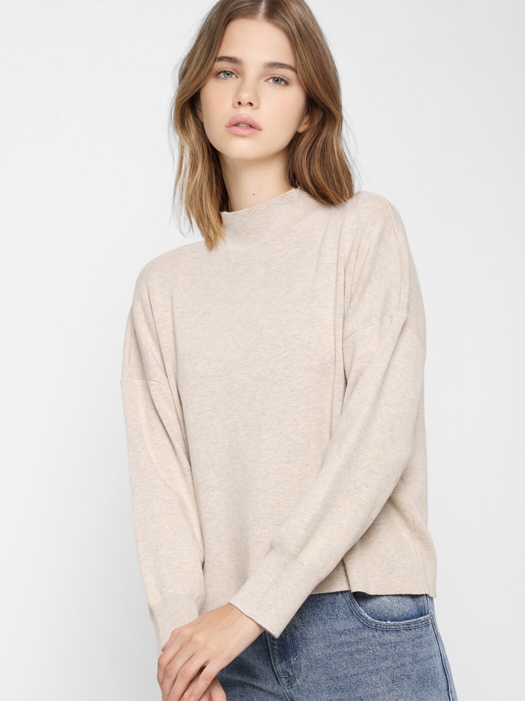 

ONLY Women Brown Acrylic Pullover