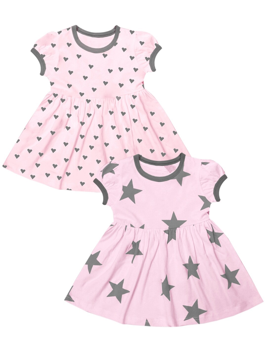 

A T U N Pink pack Of 2 Printed Dress