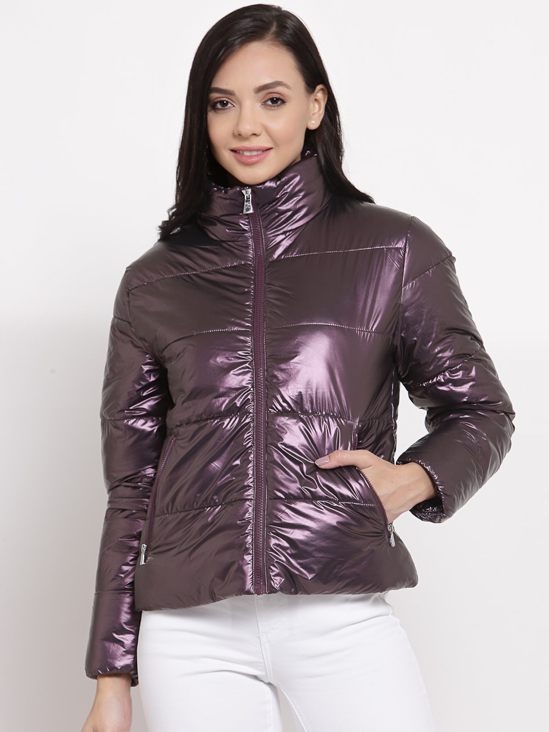 

Mode by Red Tape Women Purple Padded Jacket