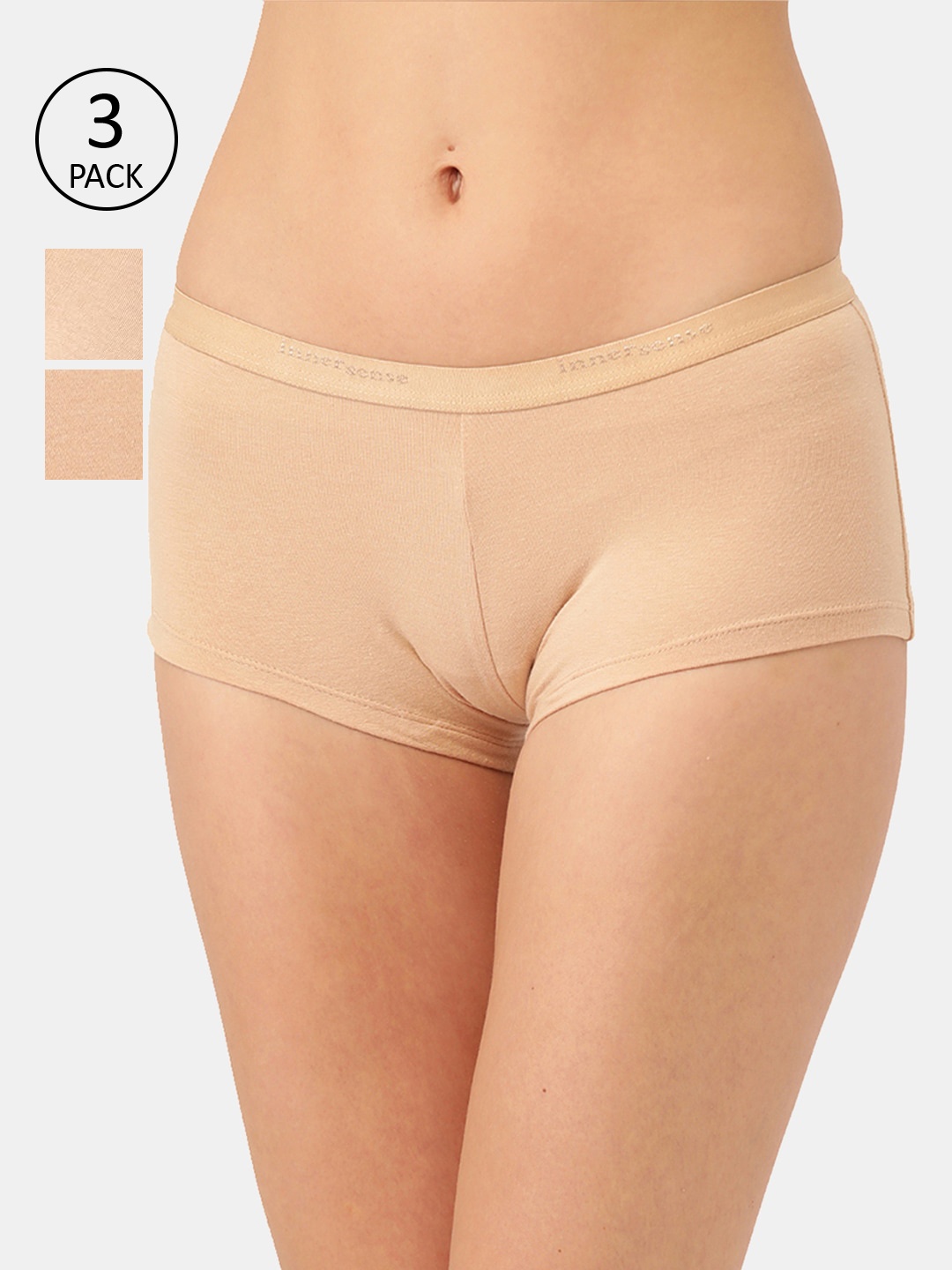 

Inner Sense Women Organic Cotton Pack Of 3 Assorted Anti-Microbial Boyshorts