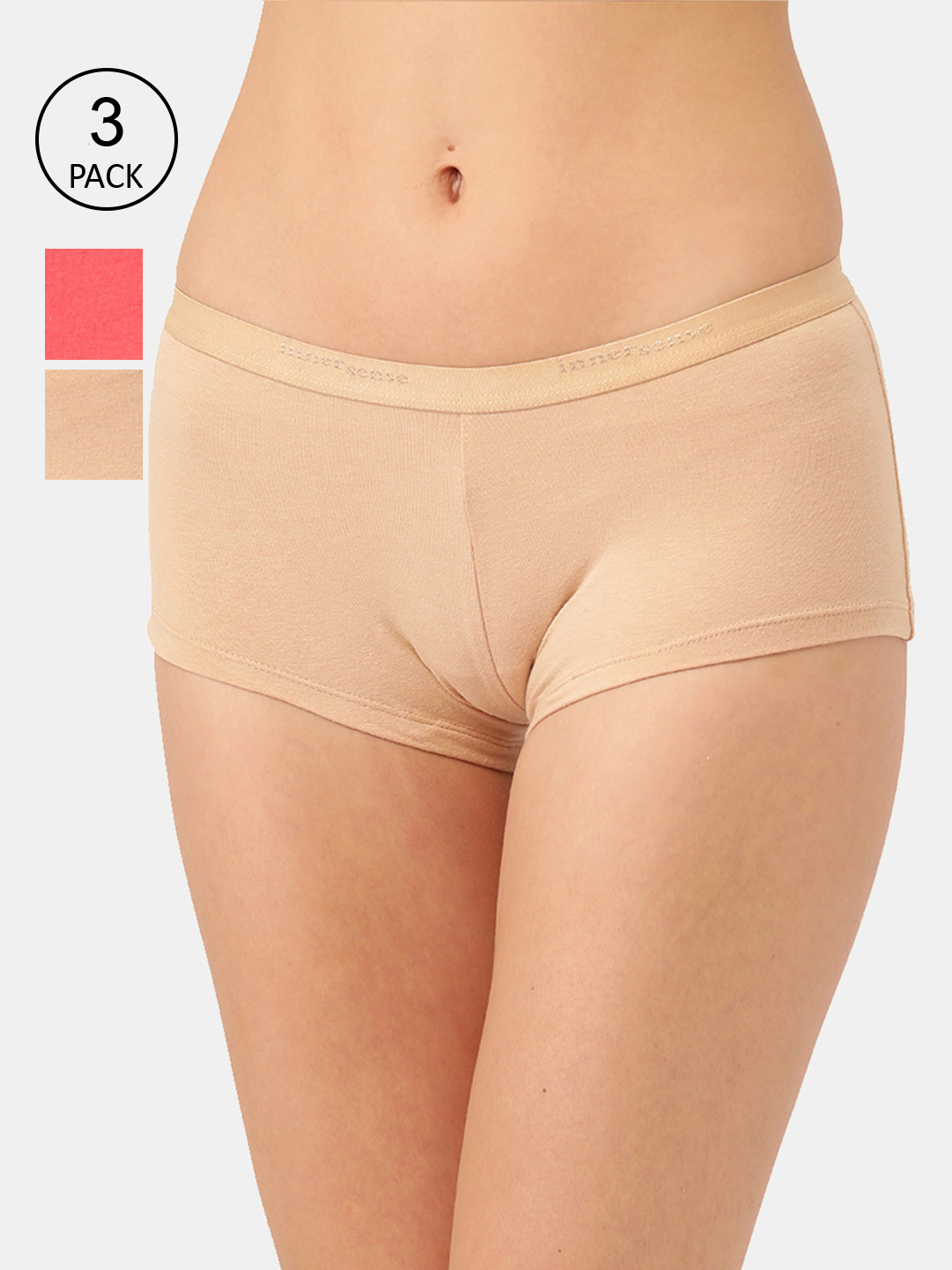 

Inner Sense Women Pack Of 3 Assorted Antimicrobial Boyshorts