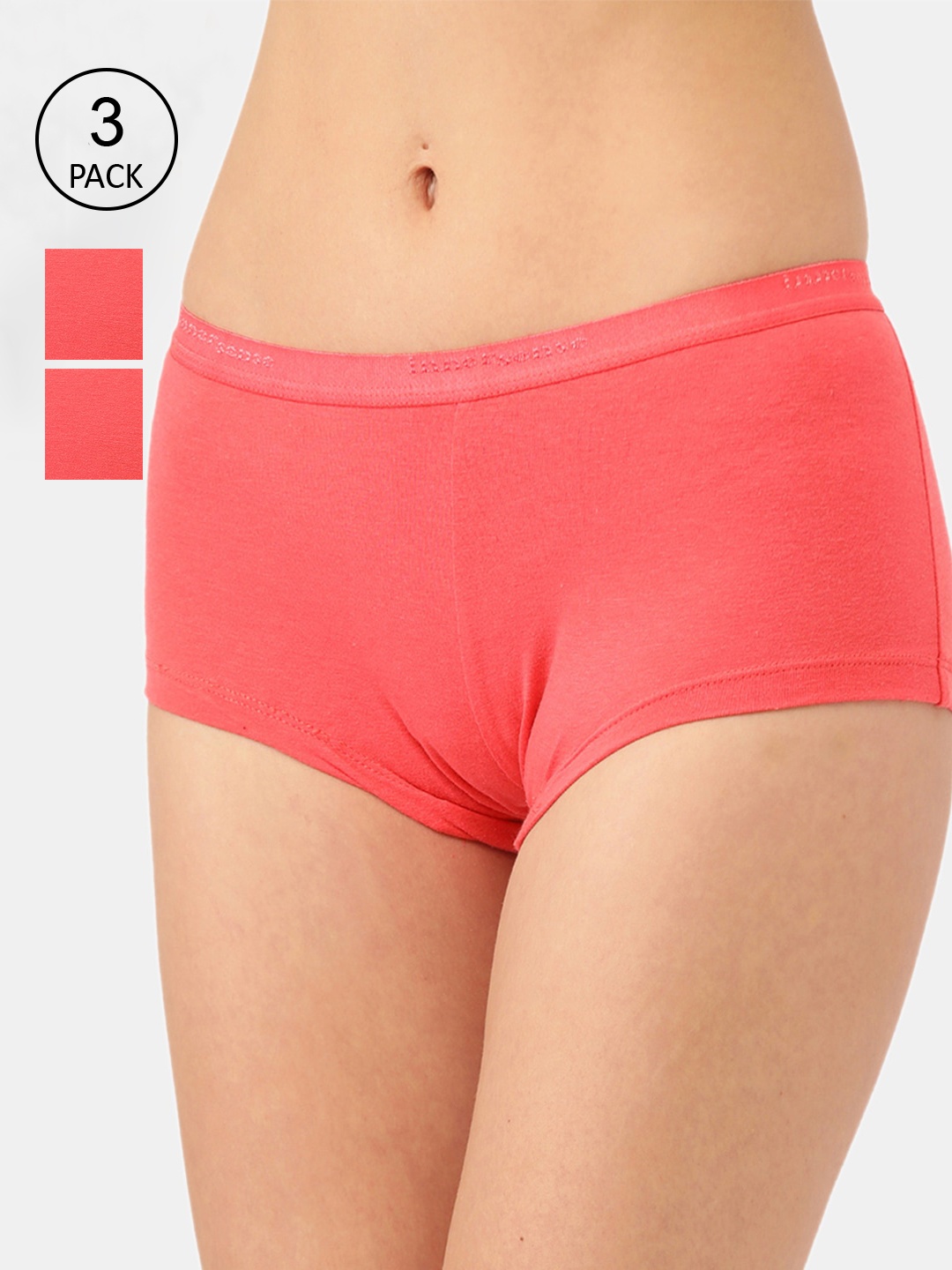 Inner Sense Women Pack of 3 Assorted Organic Cotton Antimicrobial Boy Shorts ISP038