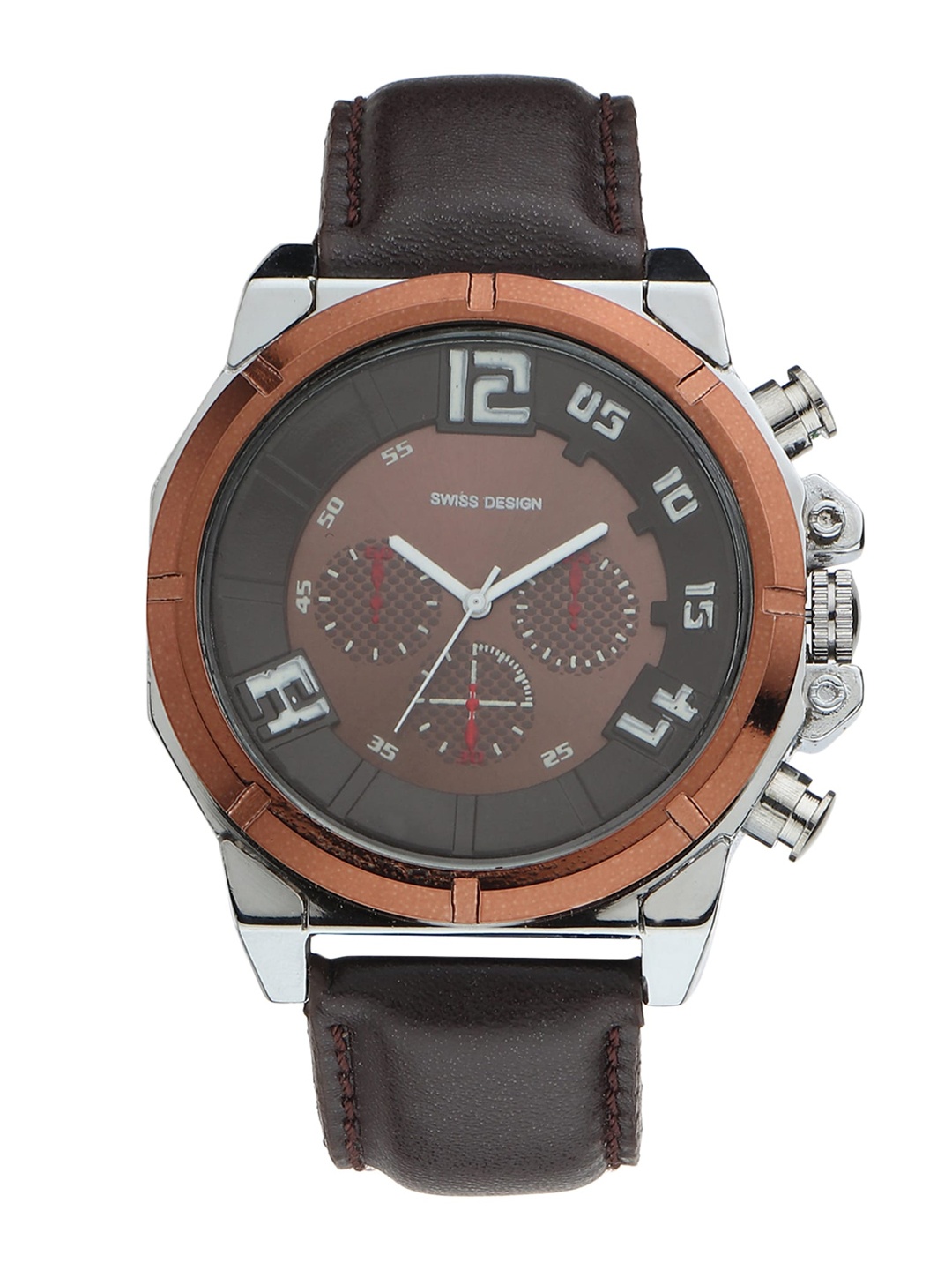 

Swiss Design Men Brown Dial & Leather Straps Analogue Watch SD-706-BR