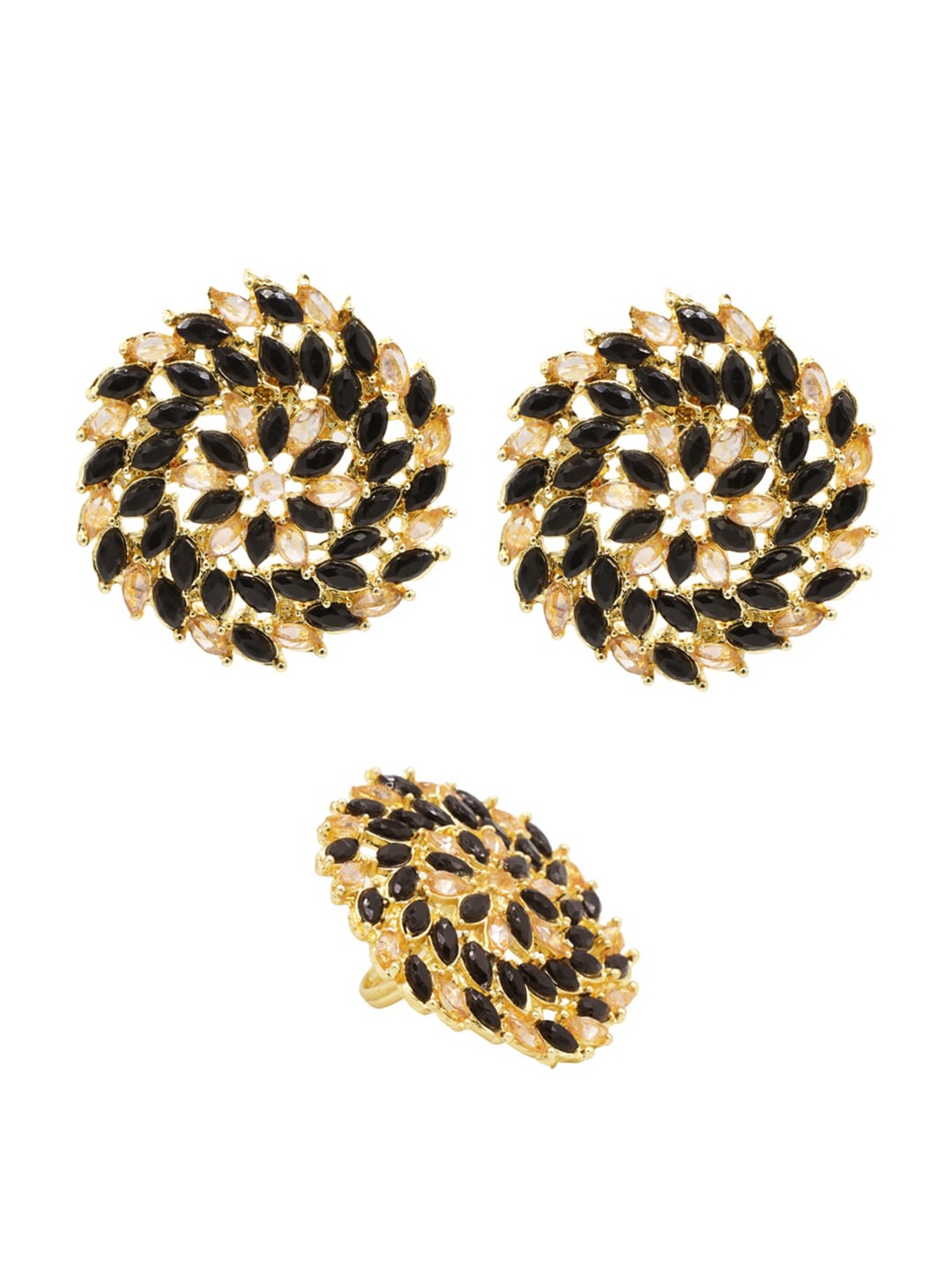 

ASMITTA JEWELLERY Women Black Gold-Toned Jewellery Set