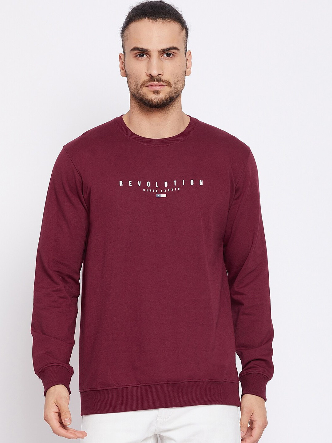 

Cantabil Men Maroon Typography Cotton T-shirt