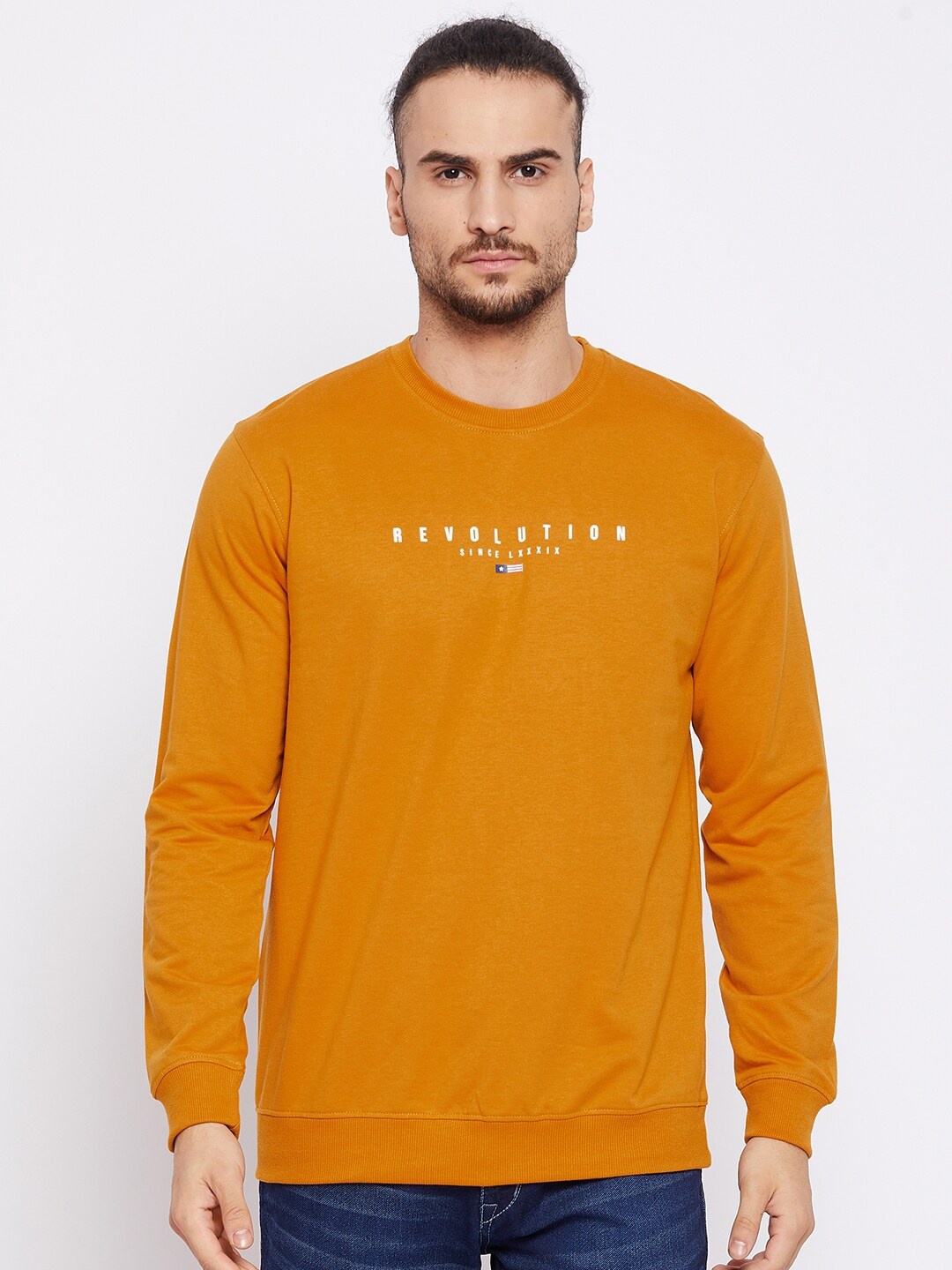 

Cantabil Men Mustard Yellow T-shirt