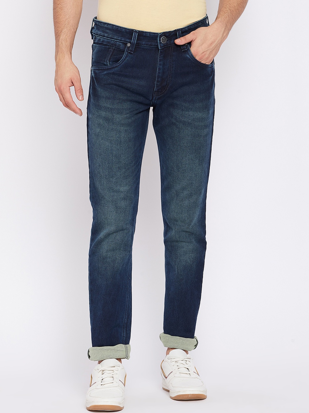 

Cantabil Men Blue Light Fade Jeans