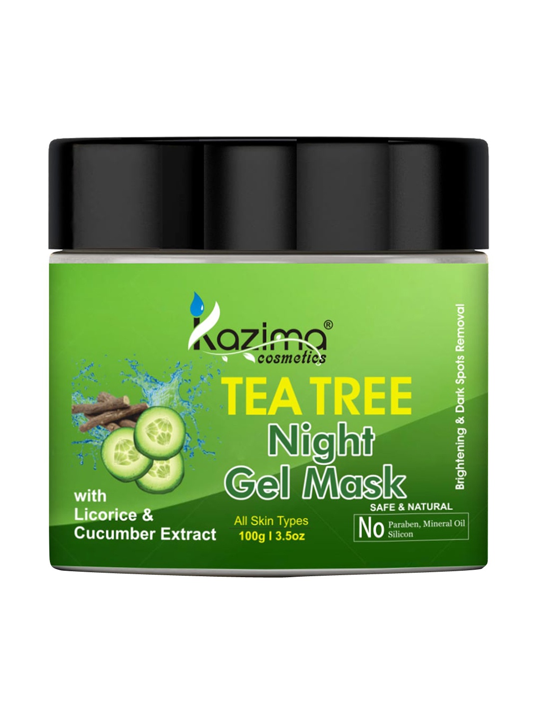

KAZIMA Tea Tree Night Gel Mask - 100g, Green