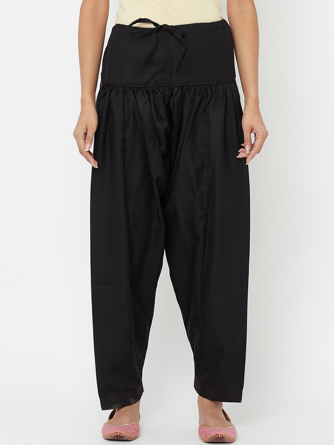 

Fabindia Women Black Solid Woollen Salwar
