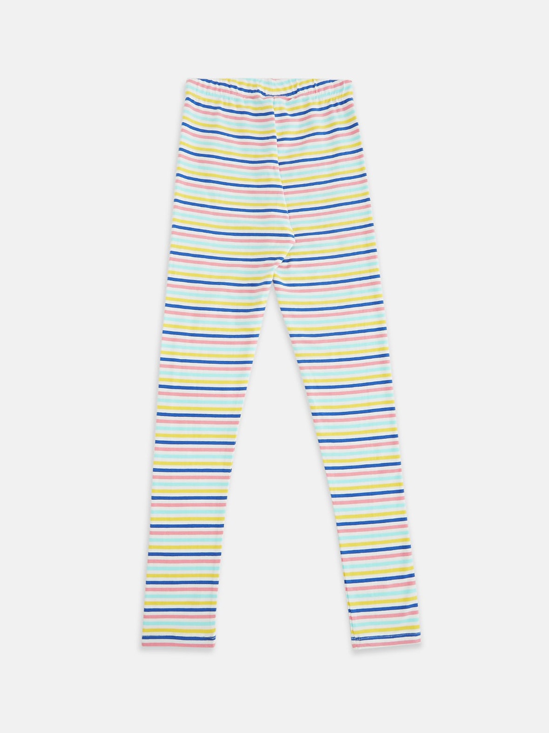 

Pantaloons Junior Girls White & Blue Striped Leggings