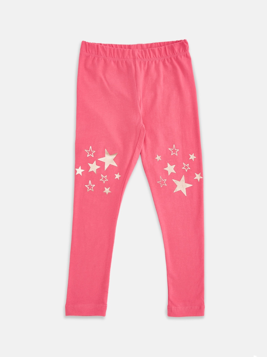

Pantaloons Junior Girls Fuchsia Pink & White Printed Ankle-Length Leggings