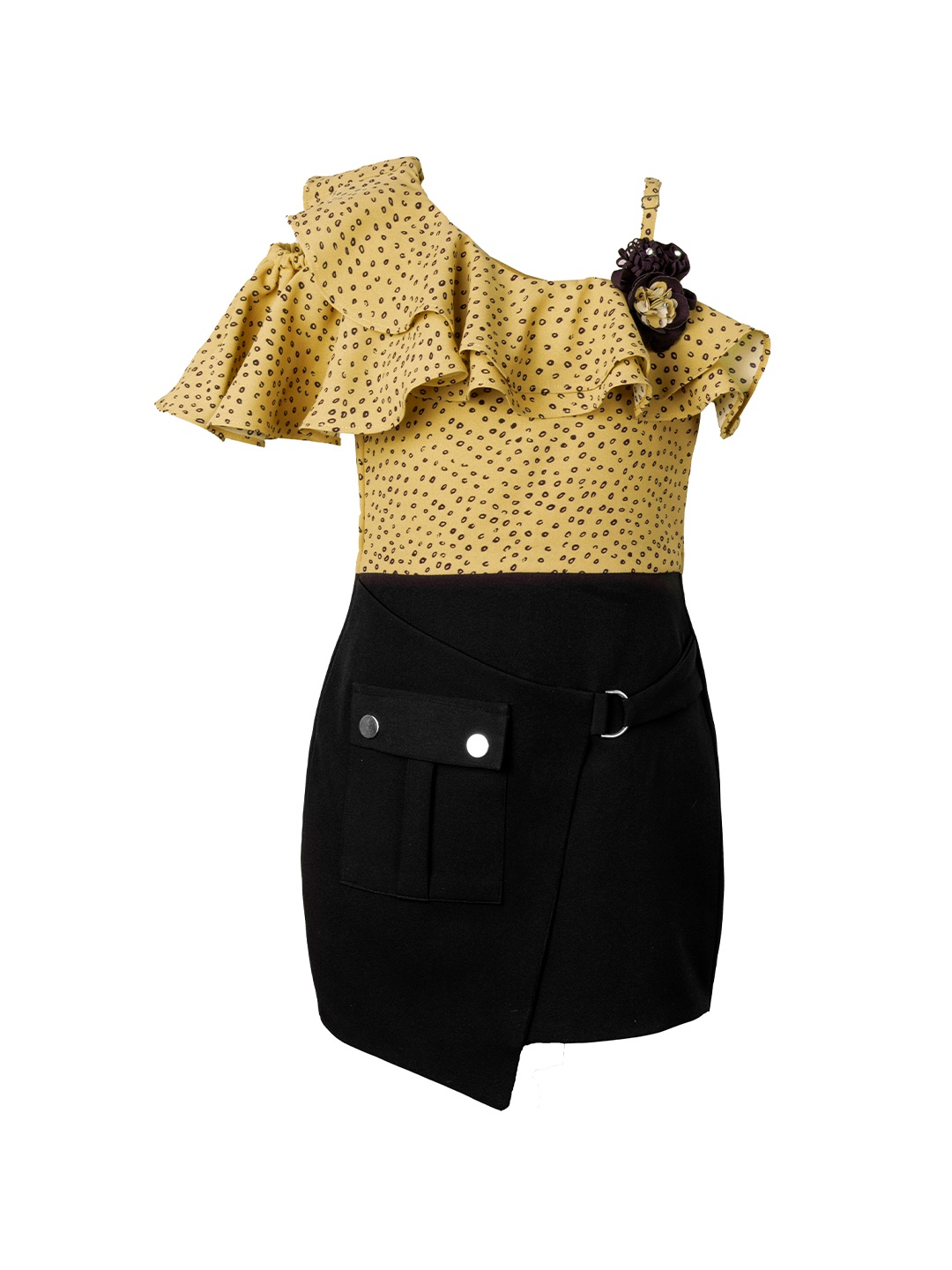 

Hunny Bunny Mustard Yellow & Black Sheath Dress