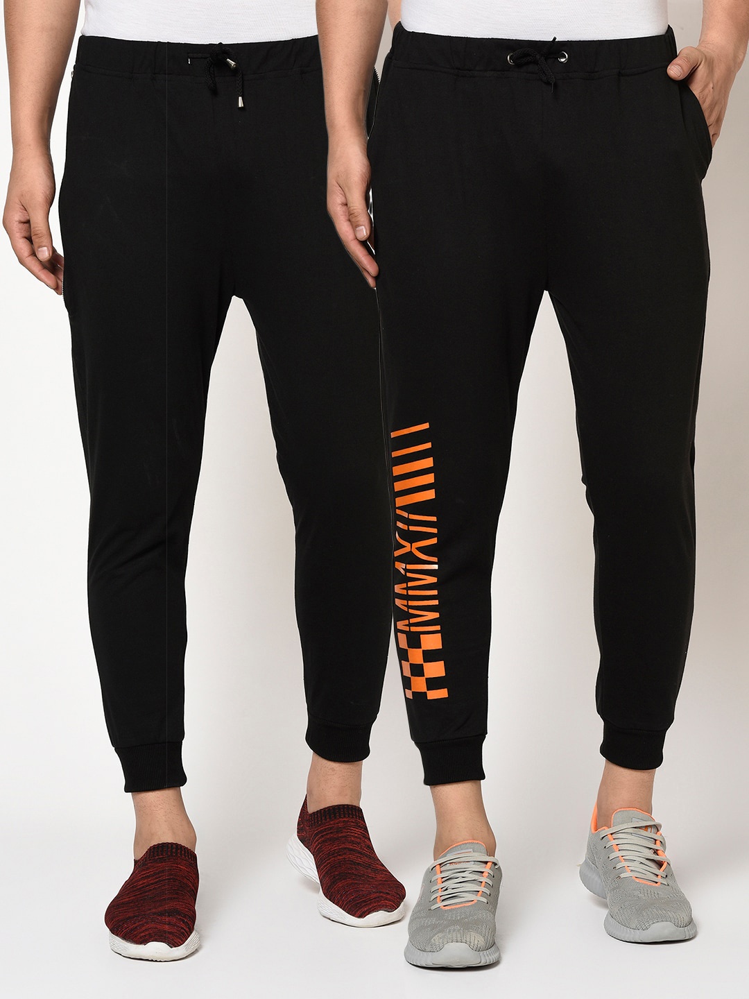

Rigo Men Pack Of 2 Cotton Joggers, Black