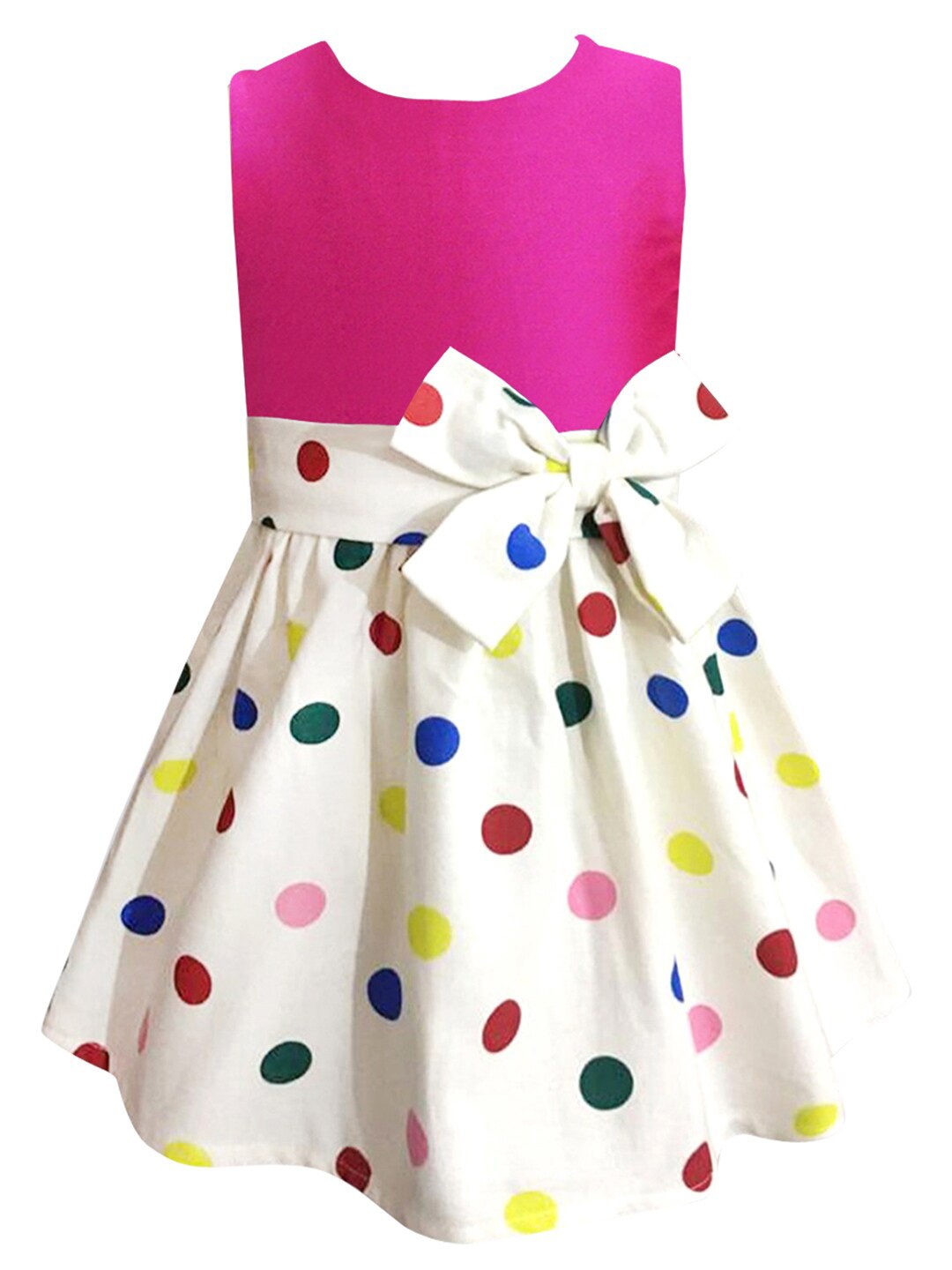 

A T U N Fuchsia & White Colourblocked Dress