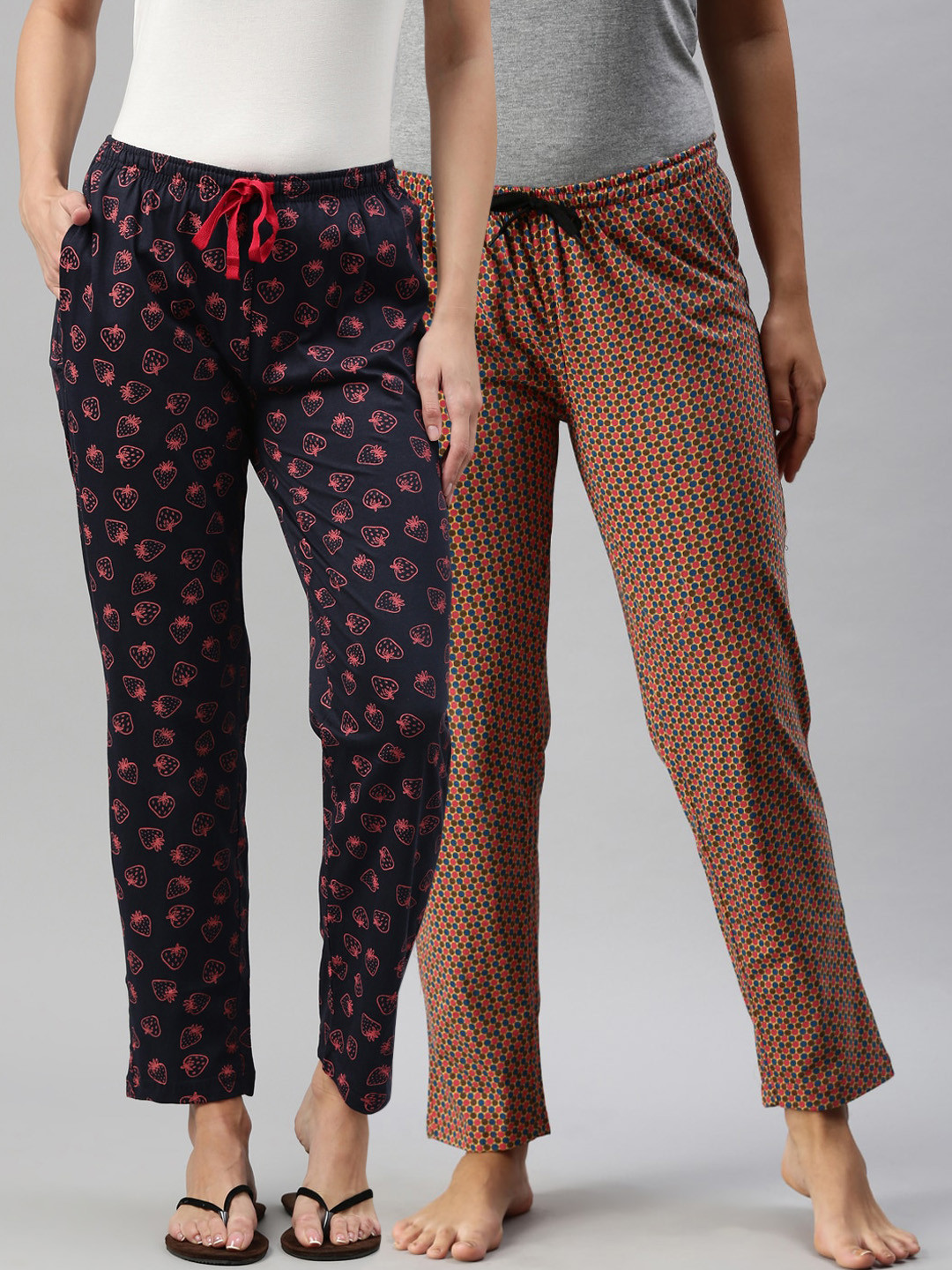 

Kryptic Women Pack Of 2 Pure Cotton Lounge Pants, Mustard