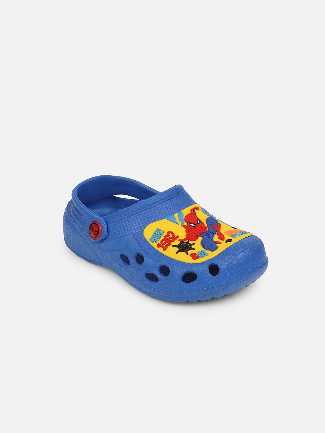 

Kids Ville Spiderman Featured Boys Blue & Yellow Printed Rubber Clogs